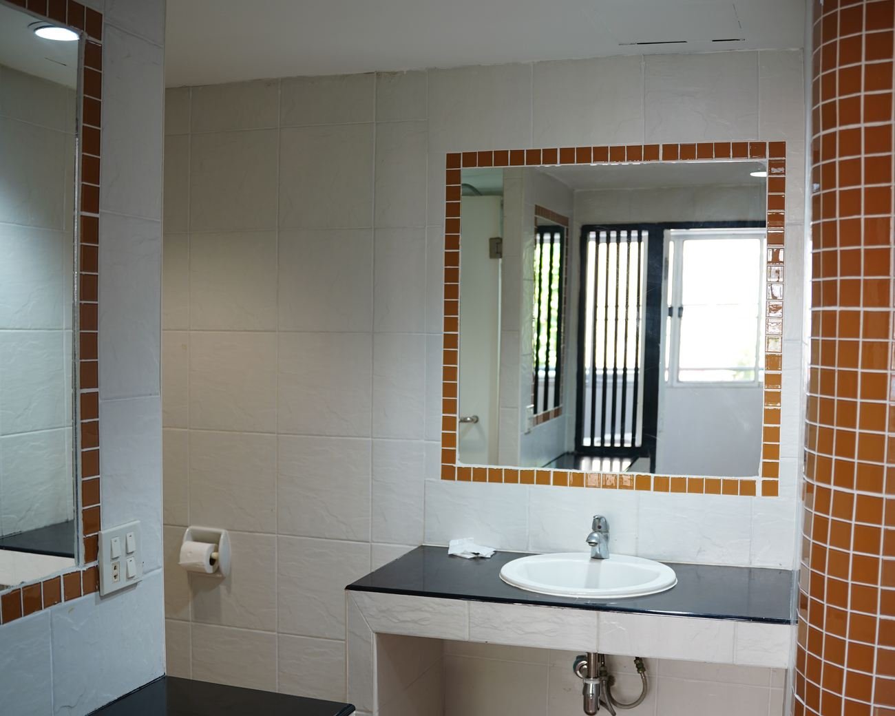 Suite bathroom washbasin and mirror